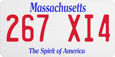 MA license plate 267XI4