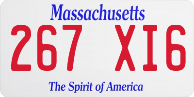 MA license plate 267XI6