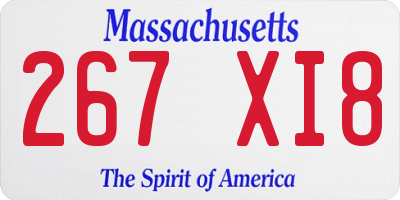 MA license plate 267XI8