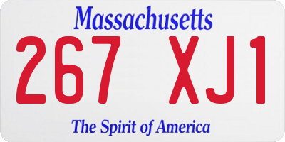 MA license plate 267XJ1