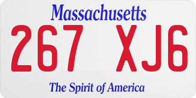 MA license plate 267XJ6
