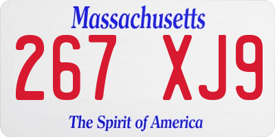 MA license plate 267XJ9