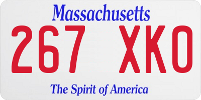 MA license plate 267XK0