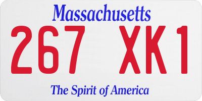 MA license plate 267XK1