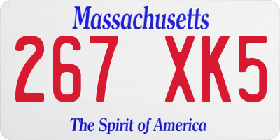 MA license plate 267XK5