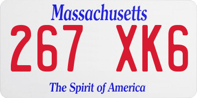 MA license plate 267XK6