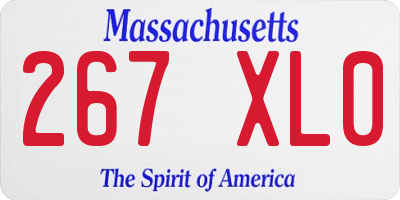 MA license plate 267XL0