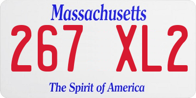 MA license plate 267XL2