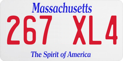 MA license plate 267XL4