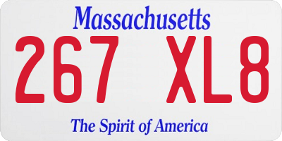 MA license plate 267XL8