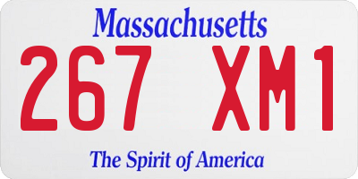 MA license plate 267XM1