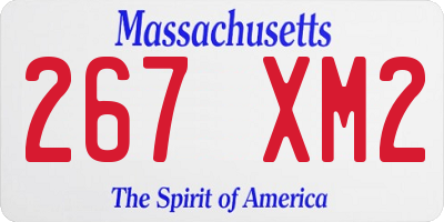 MA license plate 267XM2