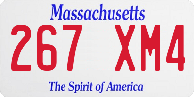 MA license plate 267XM4