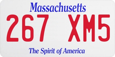MA license plate 267XM5