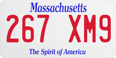 MA license plate 267XM9