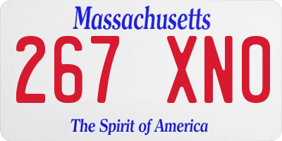 MA license plate 267XN0