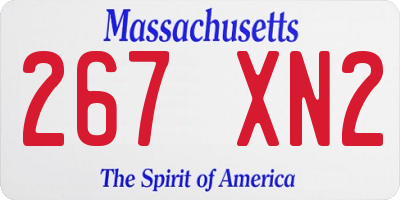 MA license plate 267XN2
