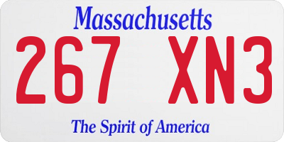 MA license plate 267XN3