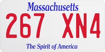 MA license plate 267XN4