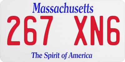 MA license plate 267XN6
