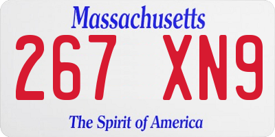 MA license plate 267XN9