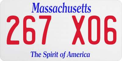 MA license plate 267XO6