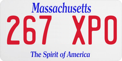 MA license plate 267XP0