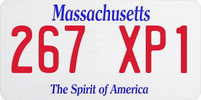 MA license plate 267XP1