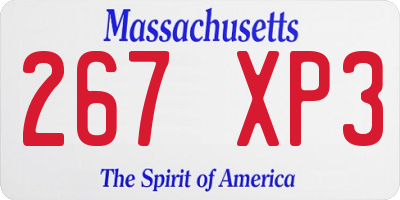 MA license plate 267XP3