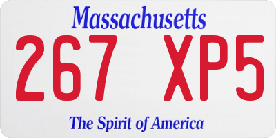 MA license plate 267XP5