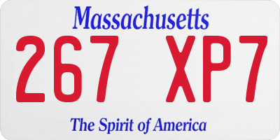 MA license plate 267XP7