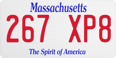MA license plate 267XP8