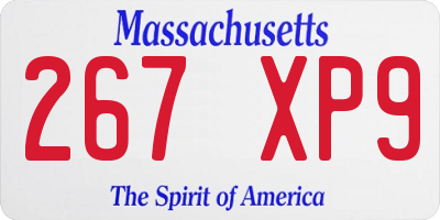 MA license plate 267XP9