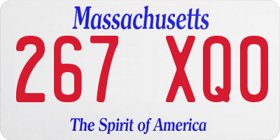 MA license plate 267XQ0