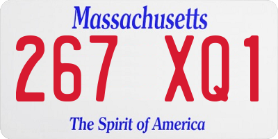 MA license plate 267XQ1