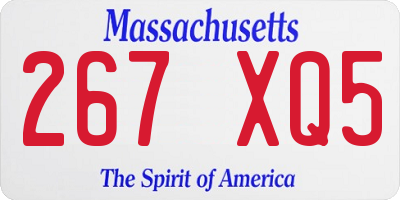 MA license plate 267XQ5
