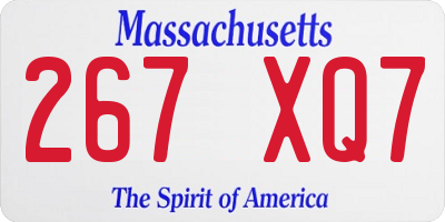 MA license plate 267XQ7