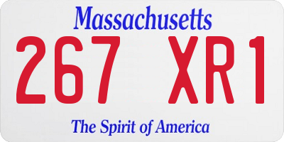 MA license plate 267XR1