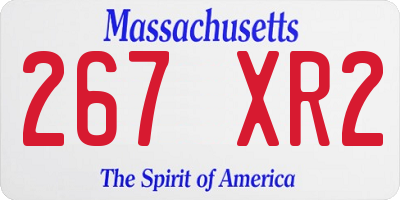 MA license plate 267XR2