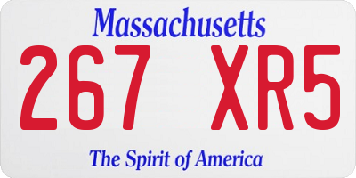 MA license plate 267XR5