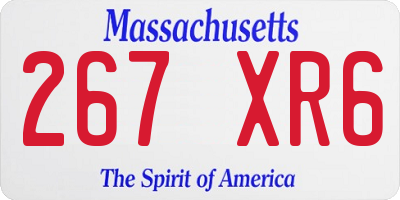 MA license plate 267XR6