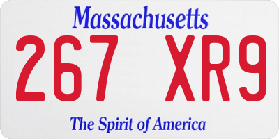 MA license plate 267XR9