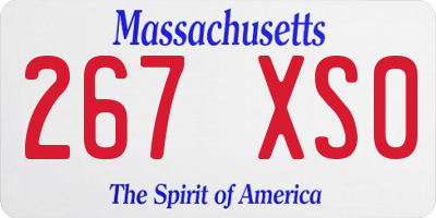 MA license plate 267XS0
