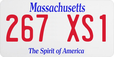 MA license plate 267XS1