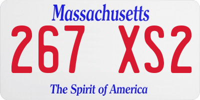 MA license plate 267XS2