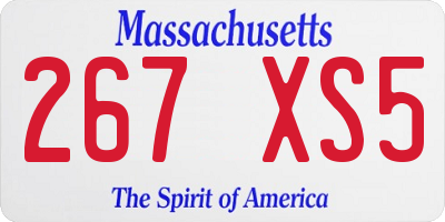 MA license plate 267XS5