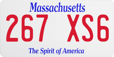 MA license plate 267XS6