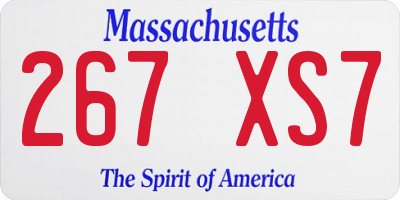 MA license plate 267XS7
