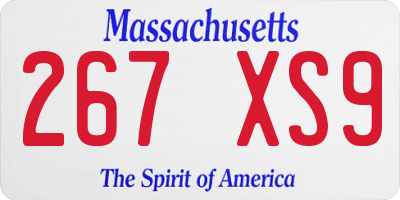MA license plate 267XS9