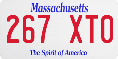 MA license plate 267XT0